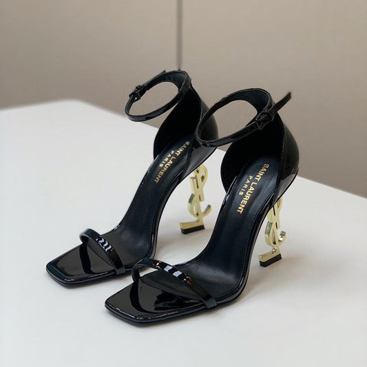 Sculpted Heel Ankle Strap Sandals