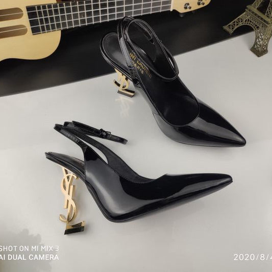 Sculpted Heel Ankle Strap Sandals