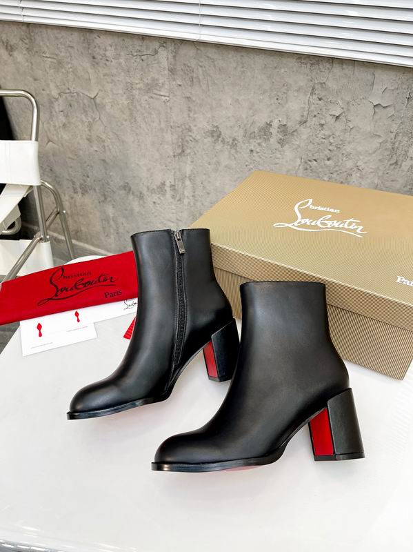 Women’s Red Sole Block Heel Ankle Boots