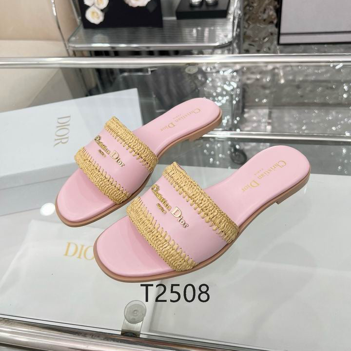 Blush Woven Detail Comfort Slides