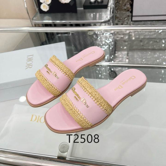 Blush Woven Detail Comfort Slides