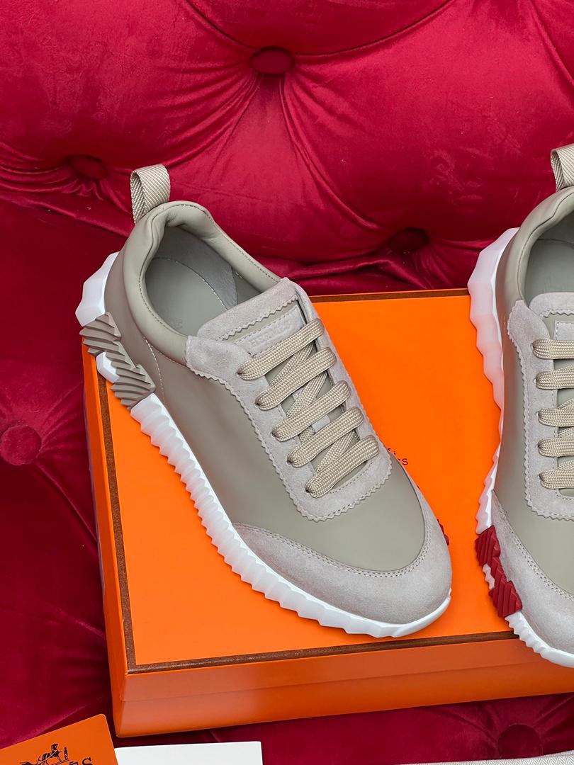 H Striped Leather Sneakers