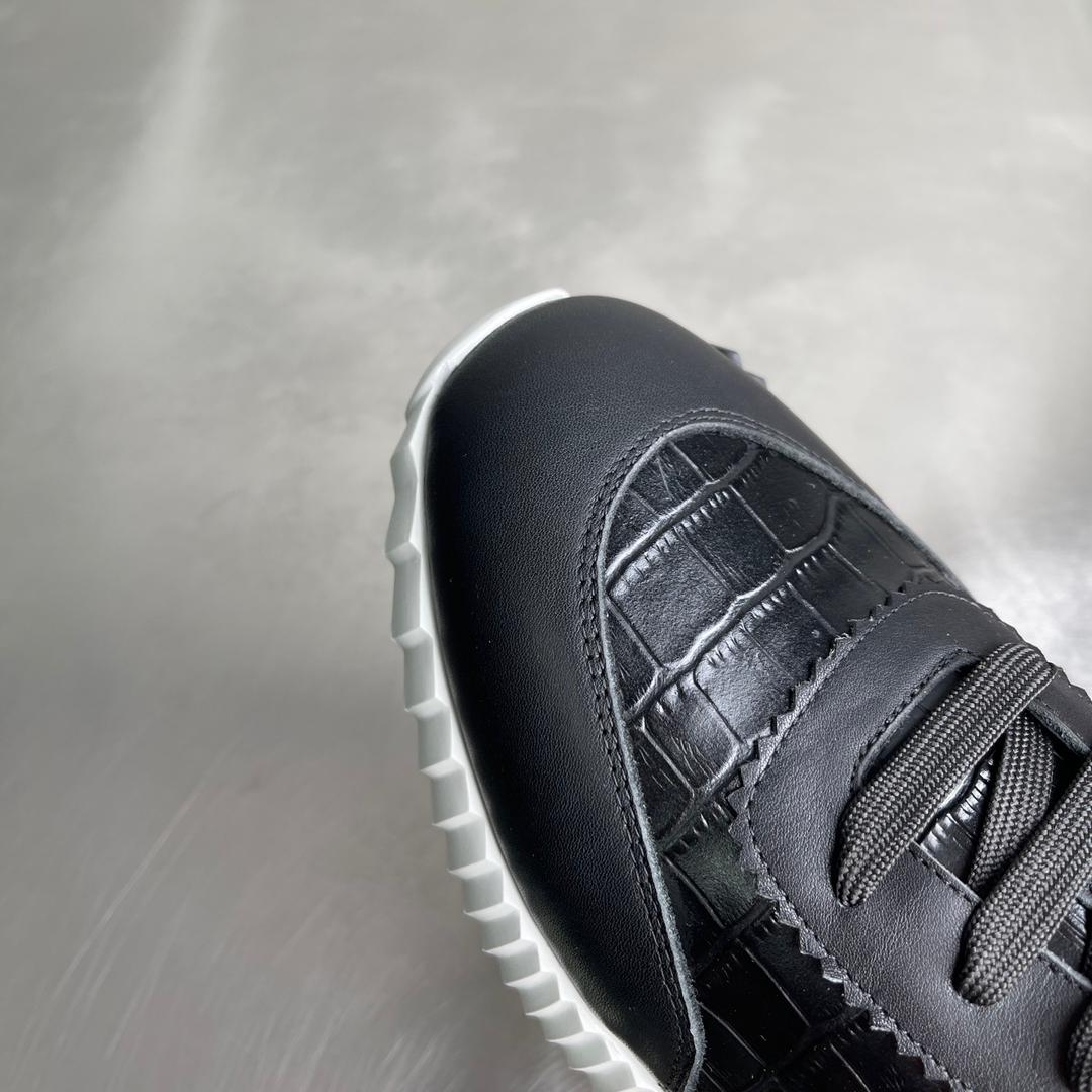H Striped Leather Sneakers
