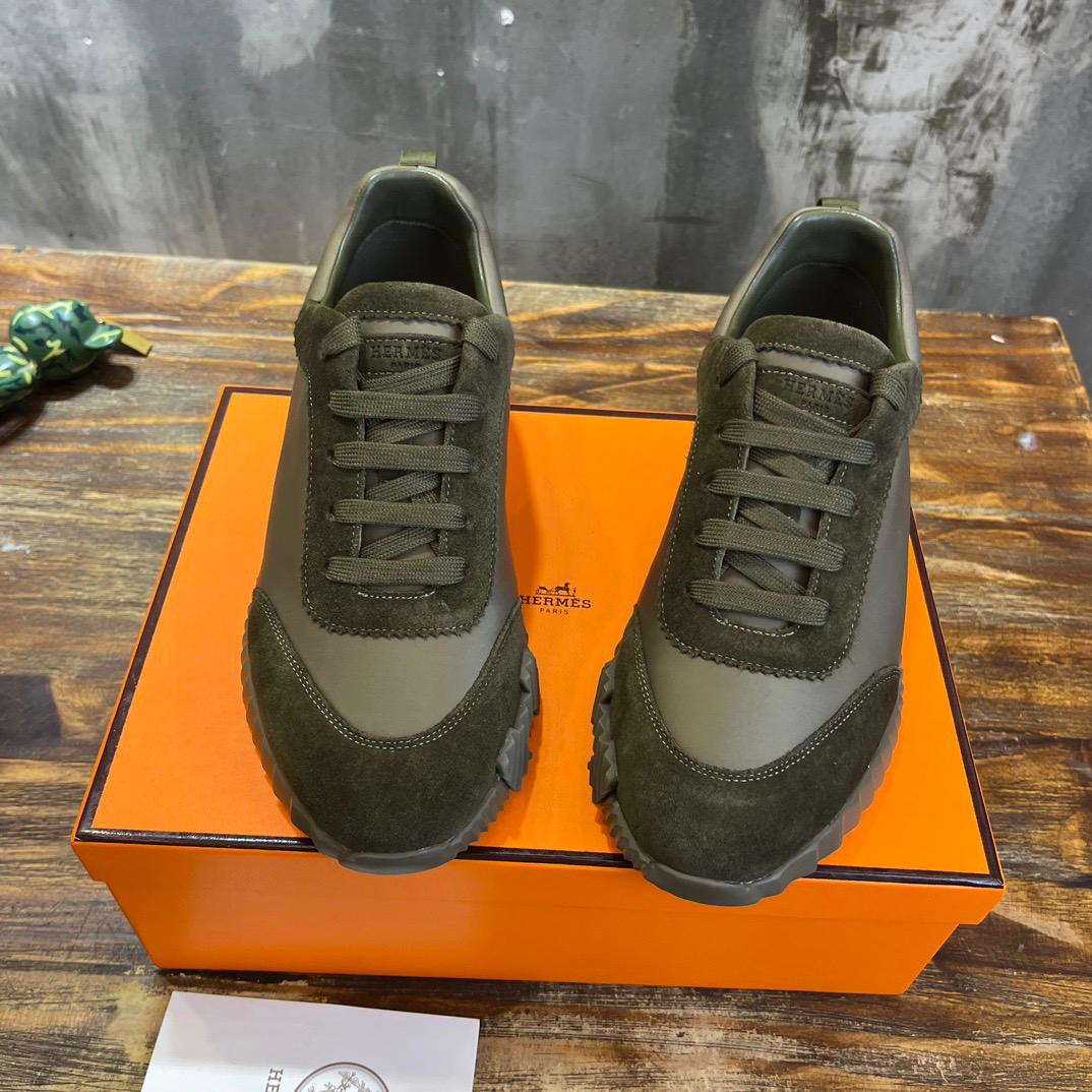 H Striped Leather Sneakers