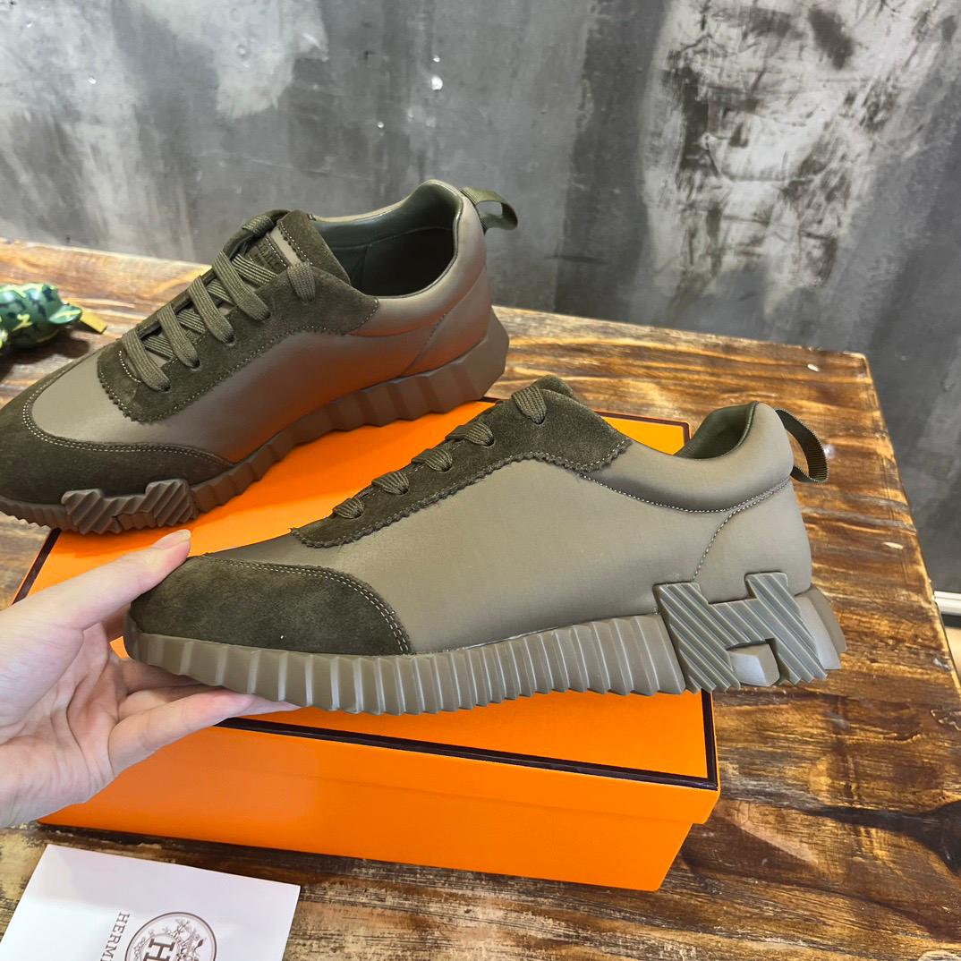H Striped Leather Sneakers