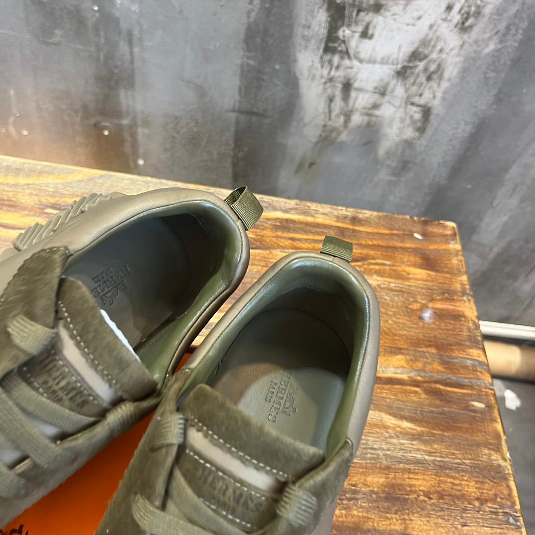 H Striped Leather Sneakers