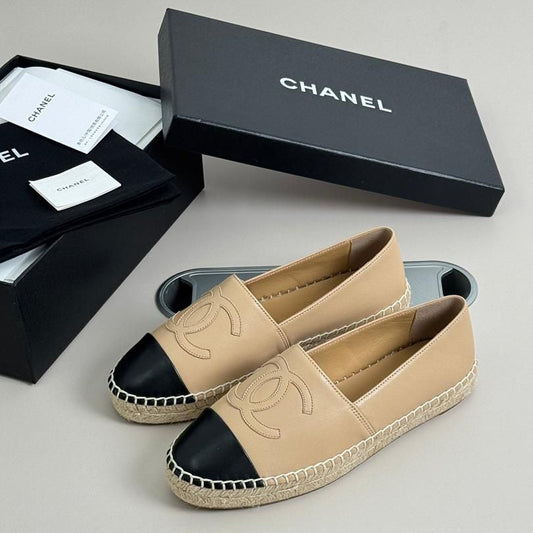 Cream-Colored lambskin espadrille