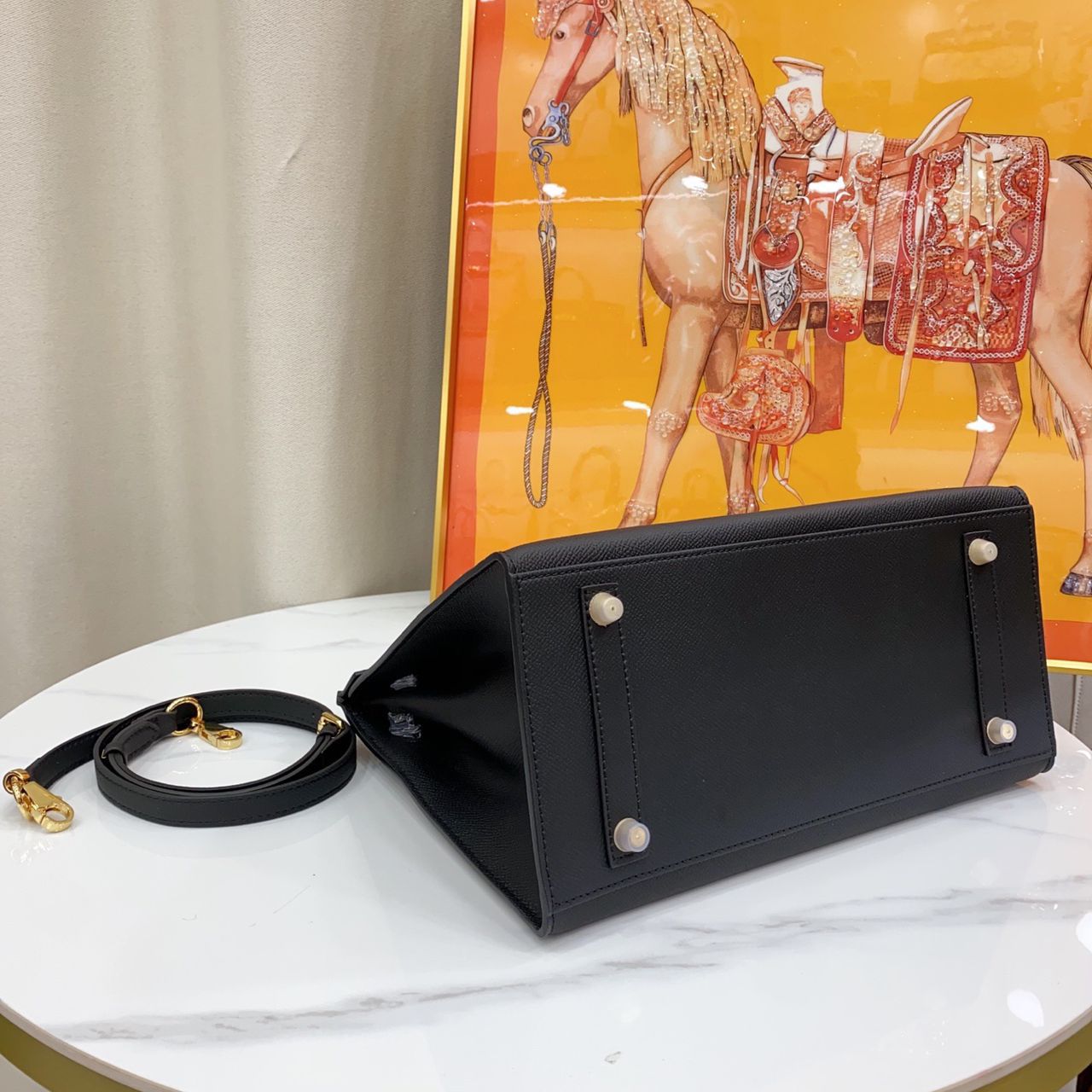 Classic Black Lock Handbag
