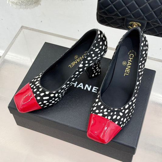 Midnight Polka Heels
