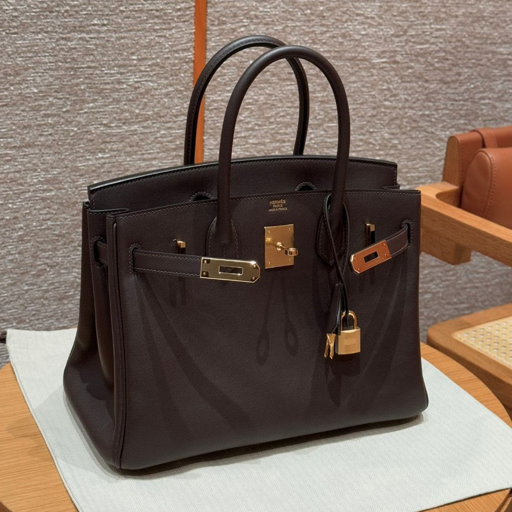 Classic Brown Lock Handbag