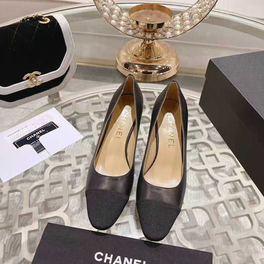 Classic Black Cap Toe Heels