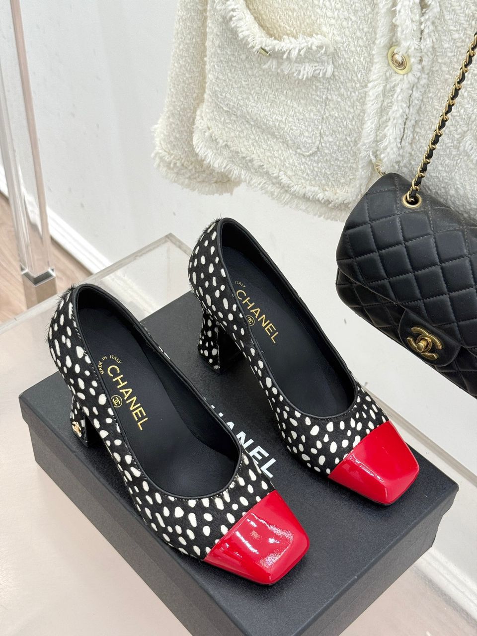 Midnight Polka Heels