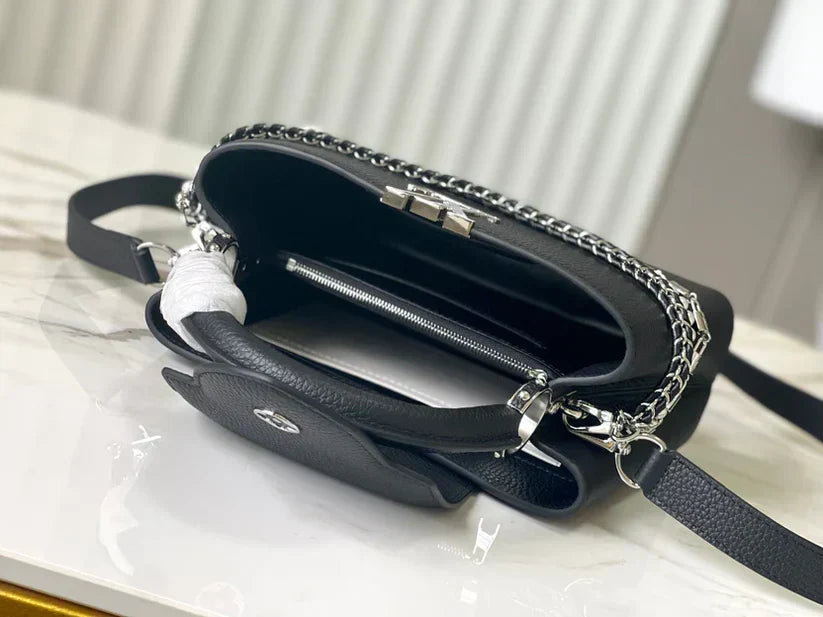 Capucines Triology Chain 3 In 1 Black & Pearl