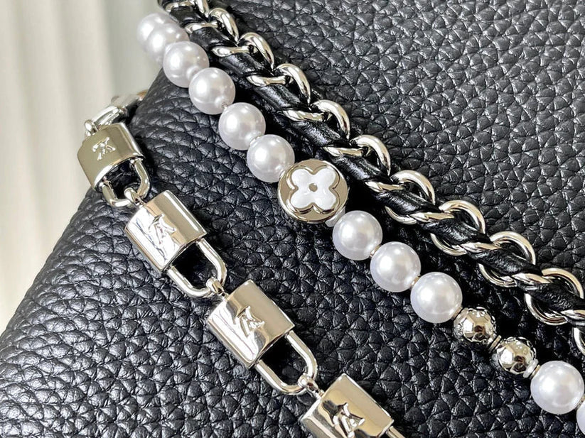 Capucines Triology Chain 3 In 1 Black & Pearl